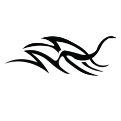 Ornamental Floral Design A classic black and white floral design element featuring elegant, curved leaves and intricate detailing. Perfect for use in decorative borders, logos