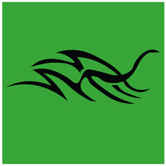 Ornamental Floral Design A classic black and white floral design element featuring elegant, curved leaves and intricate detailing. Perfect for use in decorative borders, logos