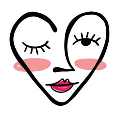 Stylized heart – vector illustration symbol of love, Valentine’s Day, desire, makeup, happiness