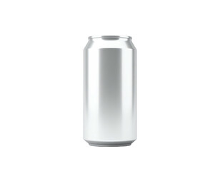 A sleek, cylindrical metal can with a shiny silver exterior against black background