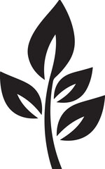 Minimalist Plant Sprout Leaf Icon Organic Growth Silhouette