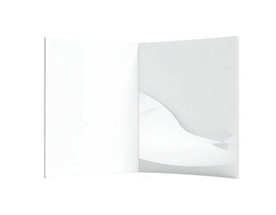 Open white folder with a smooth abstract design inside and black background