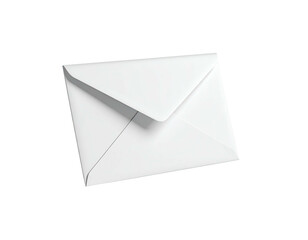 A close-up of a bright white envelope isolated against a stark black background