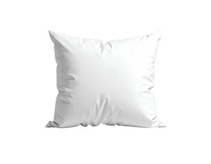 A fluffy, white pillow with a slight sheen, against a dark background