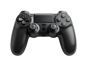 Dark gaming controller with many buttons and joysticks, ready for action