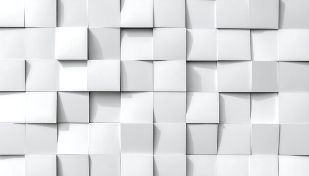Abstract white cubic wall pattern