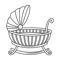 cradle coloring page line art 