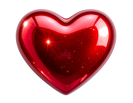 red heart on white background