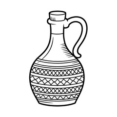 flagon illustration line art vector style coloring page