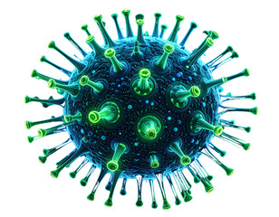  Abstract Digital Visualization of COVID-19 Virus Enlargement, Isolated PNG