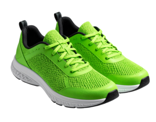 Modern Green Running Shoes for Active Lifestyle – Transparent PNG