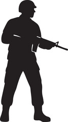 American Soldier Silhouette – Heroic Military Vector