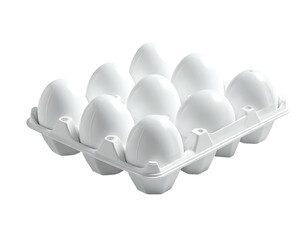 Fresh white eggs neatly arranged in a light-colored cardboard egg carton