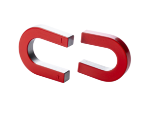 Magnetic Objects Duo – Different Sizes and Colors, isolated on transparent background