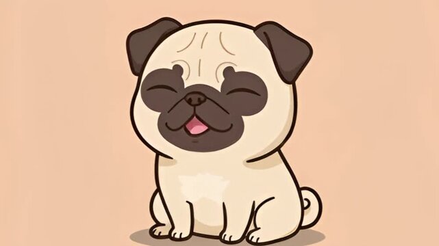Happy Cartoon Pug