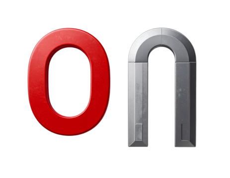 Dual Magnets Display – Round Neodymium and Bar Magnet Combo, isolated on transparent background