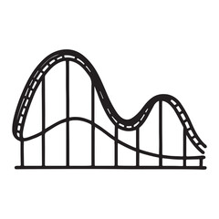 Fototapeta premium Roller Coaster Icon Amusement Park Ride Symbol
