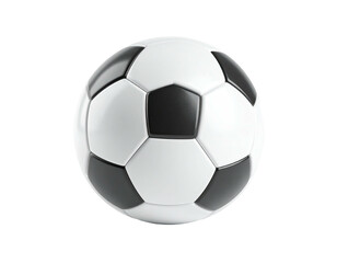 Isolated soccer ball with black and white panels, on a transparent background