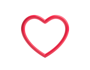 Rendered glossy red heart shape with a black background