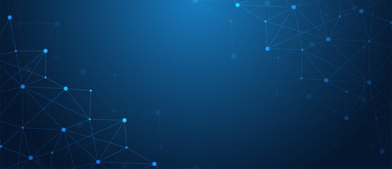 Abstract futuristic technology background with digital connection lines. Network and internet data tranfer concept. Artificial intelligence digital network background