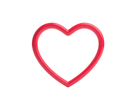 Rendered glossy red heart shape with a black background