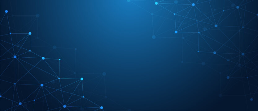 Abstract futuristic technology background with digital connection lines. Network and internet data tranfer concept. Artificial intelligence digital network background