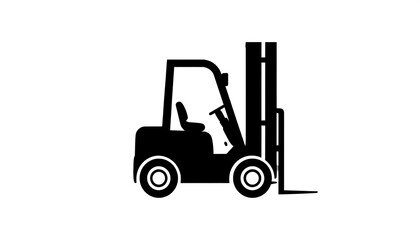 Naklejka premium Silhouette of a forklift