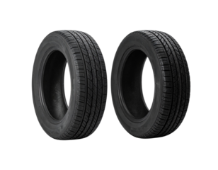 Car Tires Duo – New and Used Variations, isolated on transparent background
