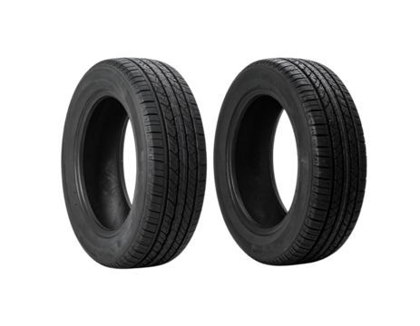 Car Tires Duo – New and Used Variations, isolated on transparent background