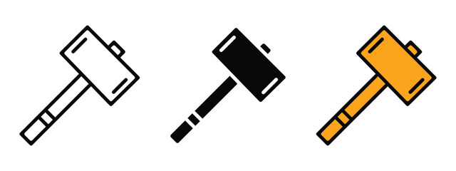 Wooden mallet icon vector. construction, woodworking, and crafting symbol. vector illustration.