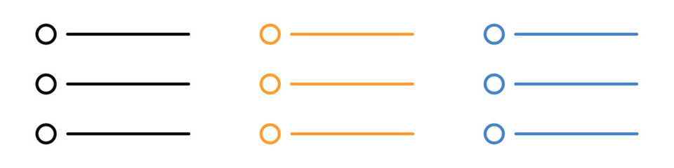 Bulleted list icon vector. hamburger menu button symbol. vector illustration.