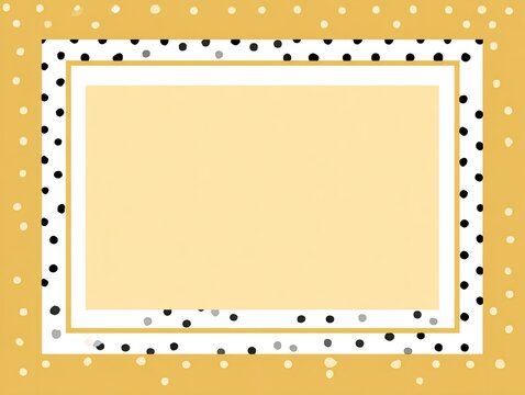 Rectangular frame with dotted border and solid inner rectangle on yellow background