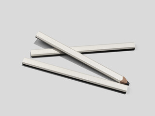 Three Carpenter's Pencil Mockup 3D Rendering Construction Stationery 3D Rendering