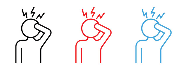 Headache icon vector. mental wellness, stress symbol. vector illustration.