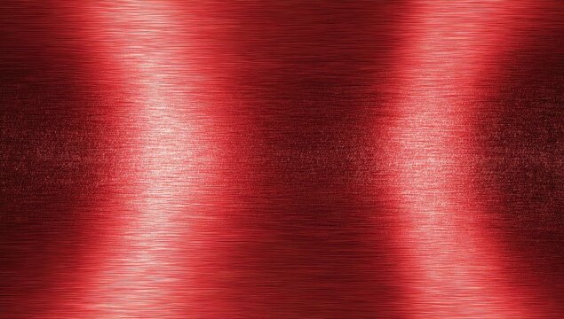 Abstract close-up showcases red brushed metal texture with vertical light highlights