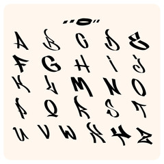 Abstract Warped Graffiti Alphabet Letters and Arrows