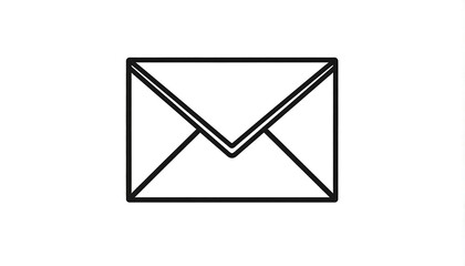 Simple black line drawing of an envelope