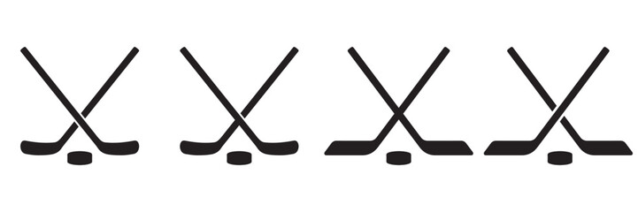 Hockey Sticks Icon — Ice Hockey Equipment, Crossed Sticks Symbol, Sport Game Vector Illustration, 
Team Athletics Design