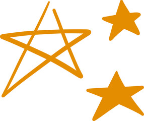 Hand Drawn Orange Sparkle Cluster Trio