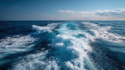 Gentle Waves Crashing Against Each Other in a Serene Sea Landscape