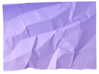 purple paper with crupled effect ripped isolated