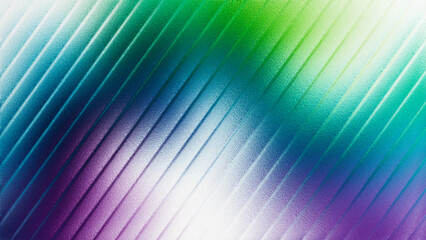 Abstract diagonal lines of vibrant green blue and purple colors creating a textured and shimmering background effect