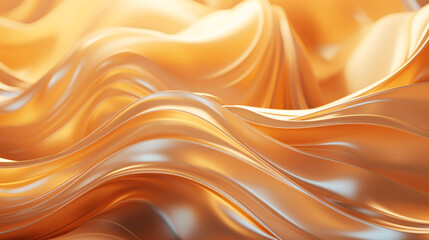 Obraz premium Abstract background with realistic golden metal shape. Fluid golden wave. Intertwined gold shapes.