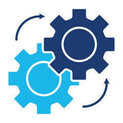 Perseverance Icon In Blue Monochrome Flat Design, Vector Illustration