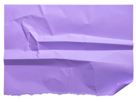 purple paper with crupled effect ripped isolated