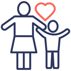 Obraz premium Single Parenting line color icon