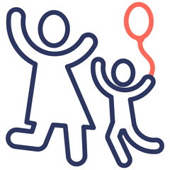 Family Fun line color icon
