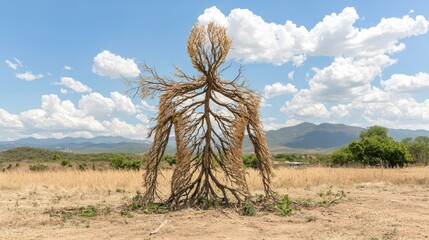 The failing body a tree-shaped figure representing the human form in nature's landscape