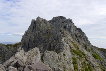 北アルプス、南側から望む北穂高岳