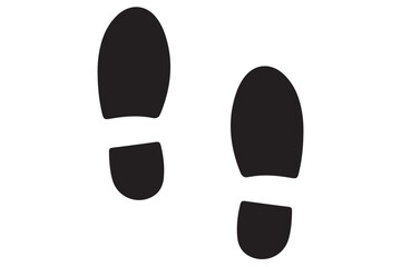 Human Footprint and Shoe Print Icon Set – Barefoot and Boot Sole Silhouette Collection, Walking
 Steps and Trail Vector Design for Apps and Websites